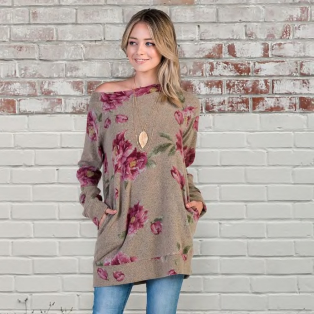 Off the shoulder tunic sweater!